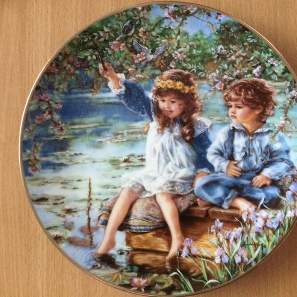 2 Hearts and Flowers From Sandra Kuck THE TEA PARTY & PATIENCE Plates Reco Int - Picture 4 of 5